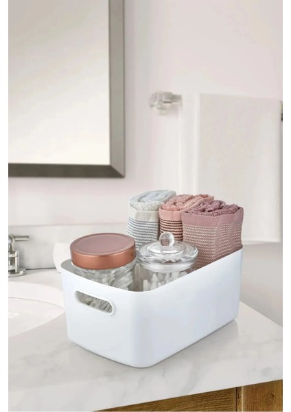 ( 3 Adet ) Şık 3.5 Litre Organizer | Dolap Içi Buzdolabı Banyo Mutfak Sepet Düzenleyici Saklama Kabı
