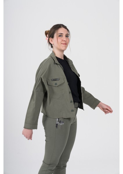 Büyük Beden Likralı Tasarım Ince Gabardin Ceket