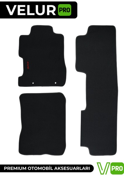 Velurpro Honda Civic 2007-2012 Araca Özel Halı Paspas Araba Halısı Oto Paspas