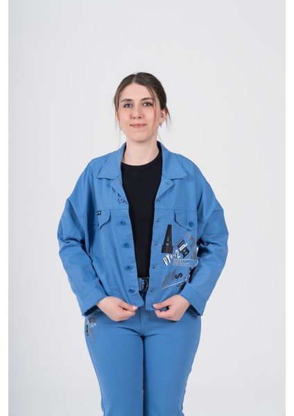 Büyük Beden Likralı Tasarım Ince Gabardin Ceket