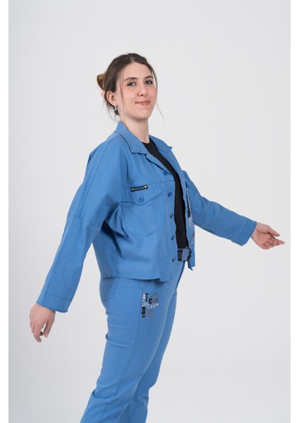 Büyük Beden Likralı Tasarım Ince Gabardin Ceket