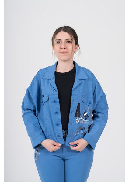 Büyük Beden Likralı Tasarım Ince Gabardin Ceket