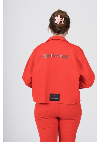 Büyük Beden Likralı Tasarım Ince Gabardin Ceket