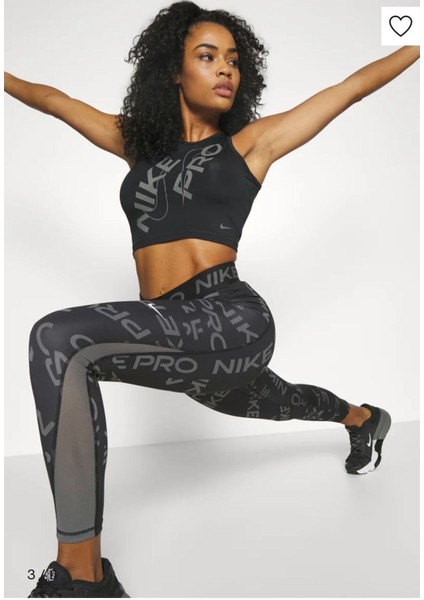 Pro Mid-Rise 7/8 Printed Training Siyah Kadın Tayt fiyatları