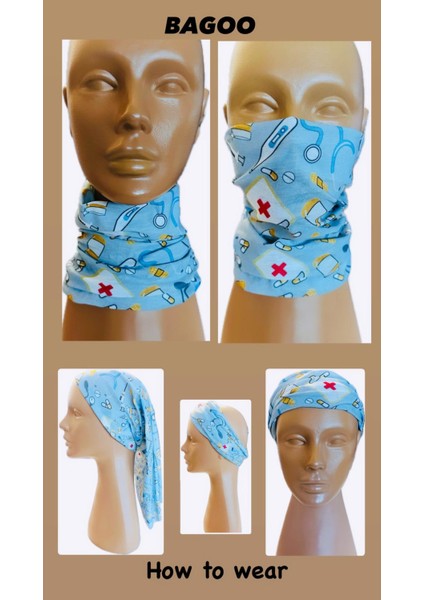 Sağlık Desen Bagoo Buff -Baf- Bandana- Boyunluk- Saç Bandı fırsatları