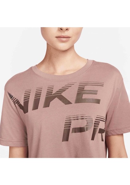 Pro Dri-Fit Graphics Cropped Training Short-Sleeve Kahverengi Kadın T-Shirt fırsatları