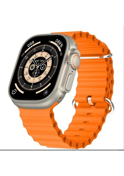 HK8PROMAX Amoled Multi Foksiyonel 100DEN Fazla Özellik 49MM Titanyum Kasa 2 Kordonlu