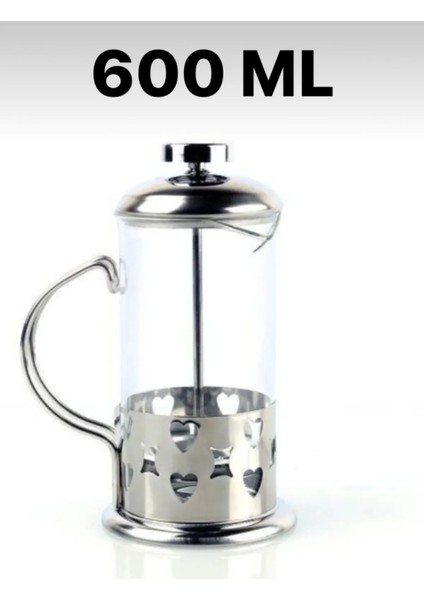 600 ml Frenç Press Filitreli Kahve Çay Soğuk Çay Frenç Pres