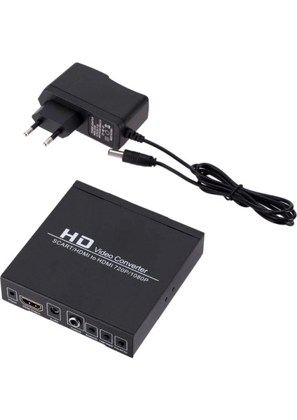 Adaptörlü Scart-Hdmı To HDMI Çevirici Dönüştürücü Converter (4887)