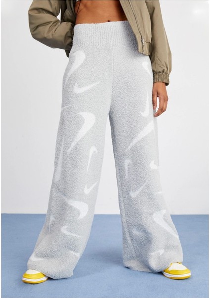 Sportswear Phoenix Cozy Bouclé Women's High-Waisted Gri Kadın Eşofman Altı