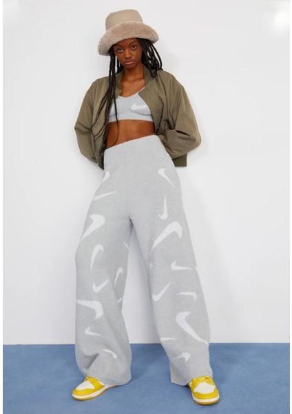 Sportswear Phoenix Cozy Bouclé Women's High-Waisted Gri Kadın Eşofman Altı