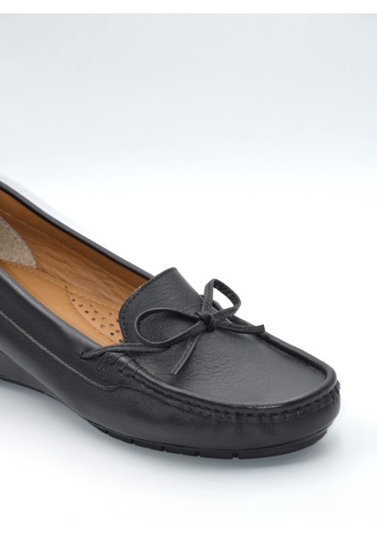 Kadın Deri Siyah Comfort Günlük Ayakkabı - ( FTH-0051 )