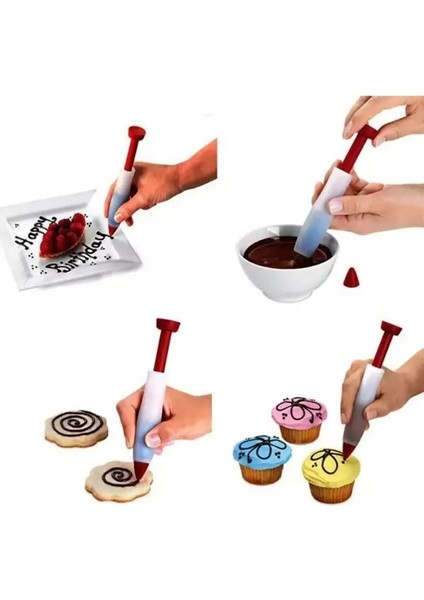 Pasta Dekor Kalemi ve Metal Pasta Spatulası 2li Pasta Süsleme Seti Pasta Sıvama Tarağı Bıçağı modelleri