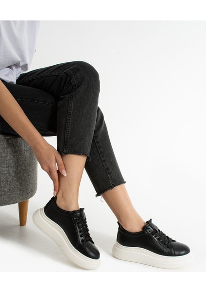 Rodon Kadın Metalik Siyah Spor Ayakkabı modelleri