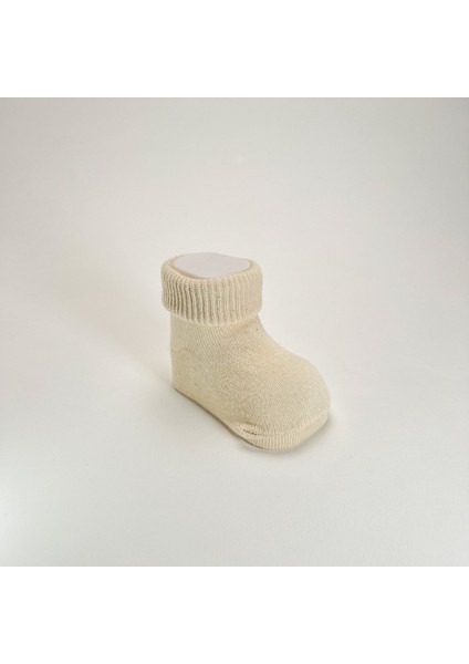 Organik Pamuk Dokuma Desensiz Kıvrık Kız Erkek Yenidoğan Bebek ve Çocuk Çorabı 5li Set modelleri