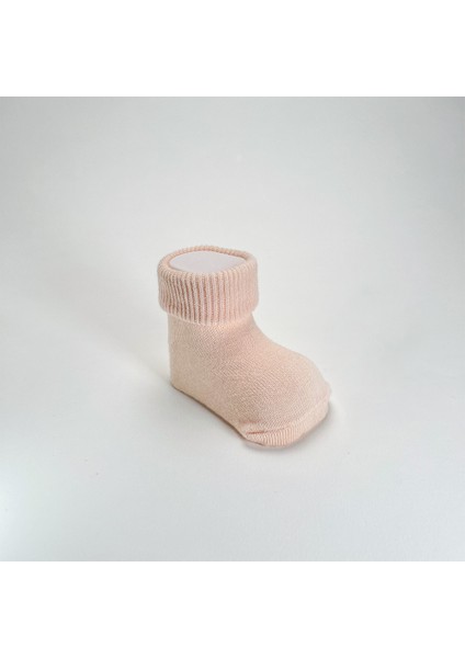 Organik Pamuk Dokuma Desensiz Kıvrık Kız Erkek Yenidoğan Bebek ve Çocuk Çorabı 5li Set modelleri