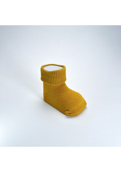 Organik Pamuk Dokuma Desensiz Kıvrık Kız Erkek Yenidoğan Bebek ve Çocuk Çorabı 5li Set modelleri