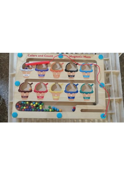 Manyetik Dondurma, Renk ve Numara Labirenti Montessori Aktivite Tahtası fiyatları