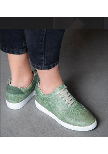 Bağcıklı Kadın Spor Ayakkabı, Iç Dış Deri