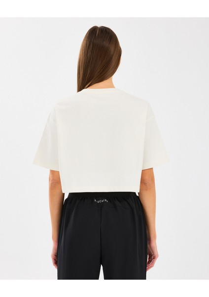 W Crop Fit Graphic Tee T-Shirt Kadın Off White Tshirt S2510145-102 fırsatları