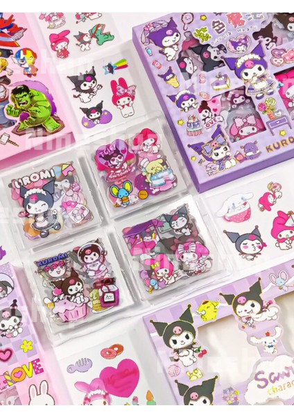 Kuromi My Melodi Sanrio Sticker Seti - 470 Adet - Ajanda, Günlük, Scrapbook, Bullet Journal Çıkartma