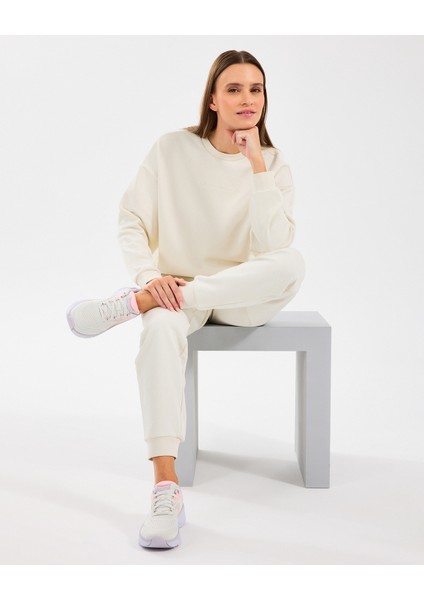 W Essential Crewneck Sweatshirt Kadın Off White Sweatshirt S242109-102 modelleri