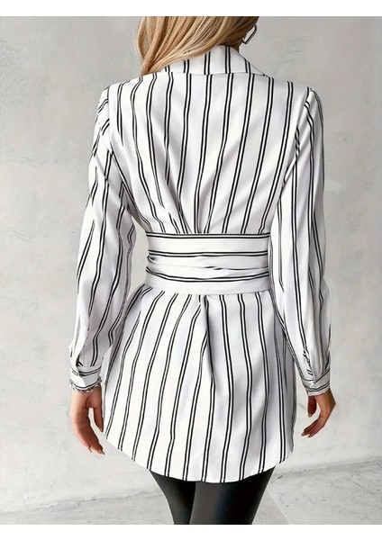 Kadın Kemer Detaylı Pamuk Polyester Gömlek Elbise fiyatları