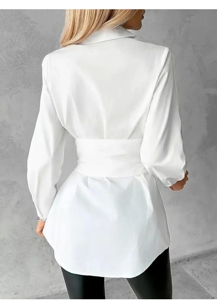 Kadın Kemer Detaylı Pamuk Polyester Gömlek Elbise modelleri