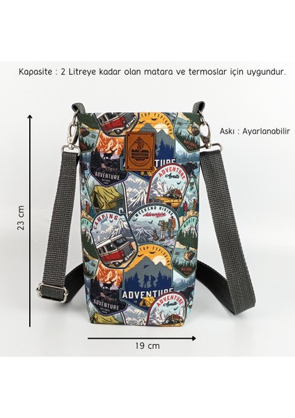 2 Litrelik El Yapımı Macera Temalı Matara/termos Kılıfı