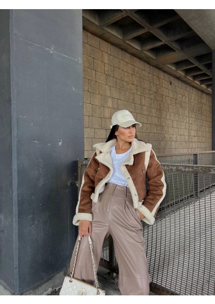 Kuzu Yumoş Kaplama Tak Çıkar Kol Crop Nubuk Kaban fiyatları