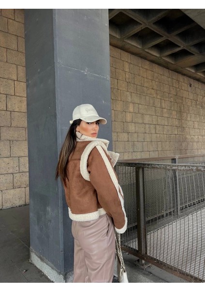 Kuzu Yumoş Kaplama Tak Çıkar Kol Crop Nubuk Kaban modelleri