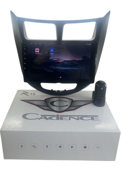 Hyundai Accent Blue Siyah 2011-2013 Cadence R15 (Dvr Kayıt Cihazı Hediye) Pro Oem Multimedia