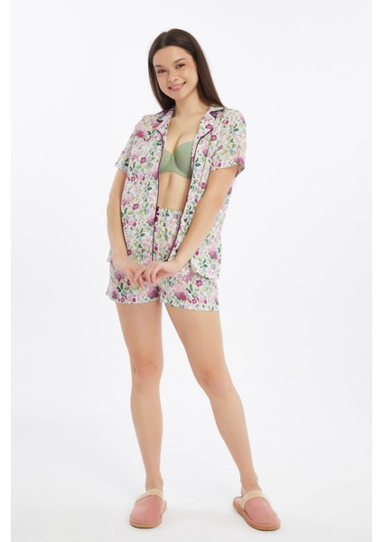 Larıssa Dokuma Biyeli Kısa Kol Gömlek