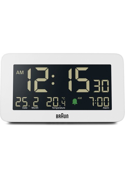 BC10W Beyaz Dijital Alarmlı Masa Saati