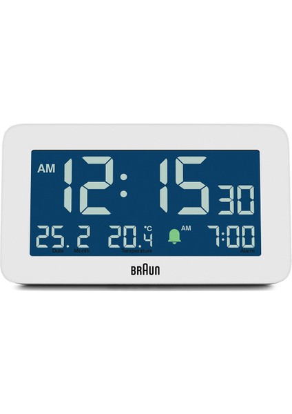 BC10W Beyaz Dijital Alarmlı Masa Saati