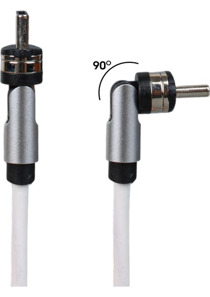 Beyaz 3in1 (Type C- Lightning- Micro Usb) Manyetik Uç Taşınabilir Şarj Kablosu (4887)