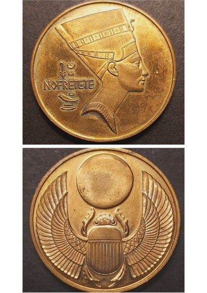 Nofretete A900 - Skarabeus A900 - 21.67GR 22 Ayar A 900 Altın Madalya - Khepri - Scarab