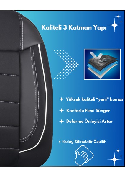 Her Araca Uyumlu Tam Takım Cover B Model Oto Koltuk Kılıfı Seti modelleri