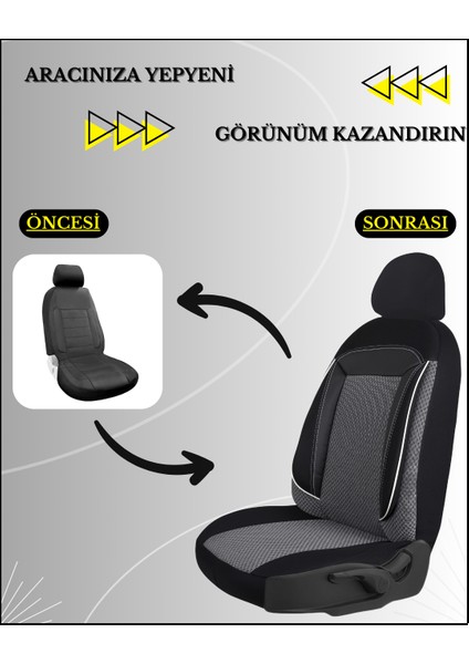 Her Araca Uyumlu Tam Takım Doqu Model Oto Koltuk Kılıfı Seti