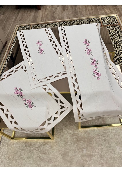 Kapuçino Kanaviçe Işleme Salon Takımı