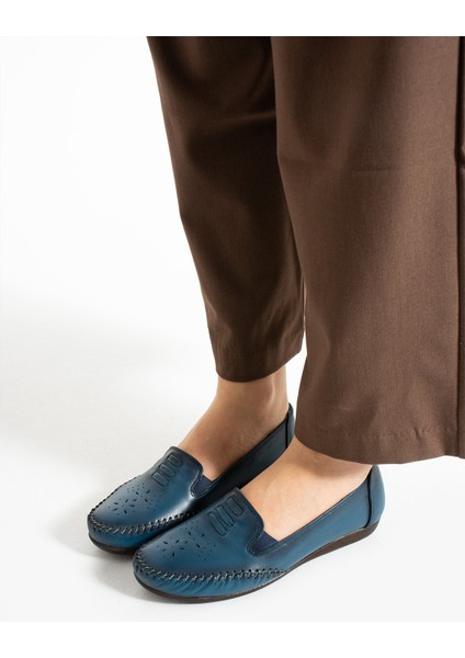 Near Kadın Deri Mavi Günlük Ayakkabı