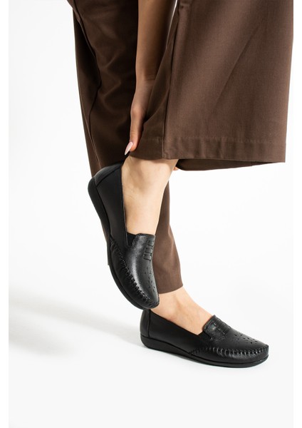 Near Kadın Deri Siyah Günlük Ayakkabı