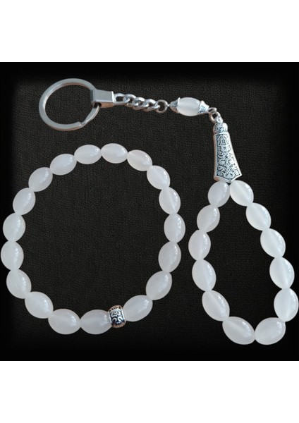 Kedi Gözü Bileklik - Kedi Gözü Anahtarlık (Gece Parlayan Taş) Özel Tasarım Hediye Seti fiyatları