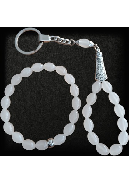 Kedi Gözü Bileklik - Kedi Gözü Anahtarlık (Gece Parlayan Taş) Özel Tasarım Hediye Seti modelleri