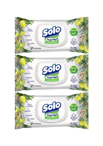 Islak Havlu Mendil 50 Yaprak Limon & Biberiye-Elma Sirkesi & Karbonat (12 Li Karma Set) fiyatları