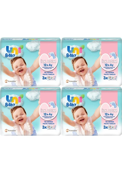 Islak Havlu Mendil Ilk Adım 52 Yaprak (12 Li Set) 624 Yaprak (4pk*3)