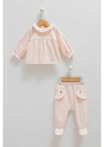 Yaka Fırfır Detaylı Sweatshırt Pantolon Takım