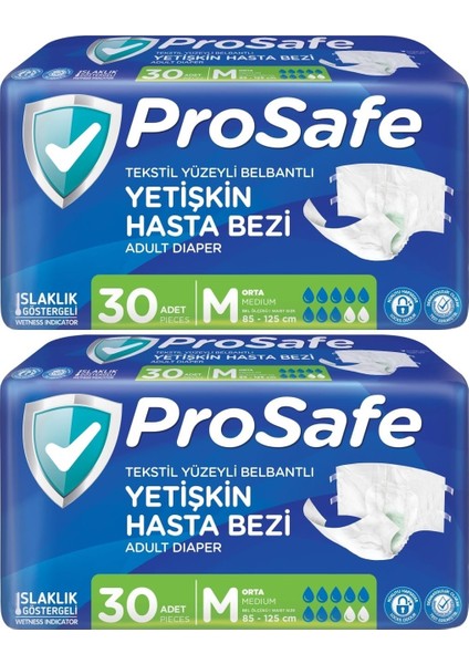 Hasta Bezi Yetişkin Bel Bantlı Tekstil Yüzey M - Medium - Orta Boy 60 Adet 2x30
