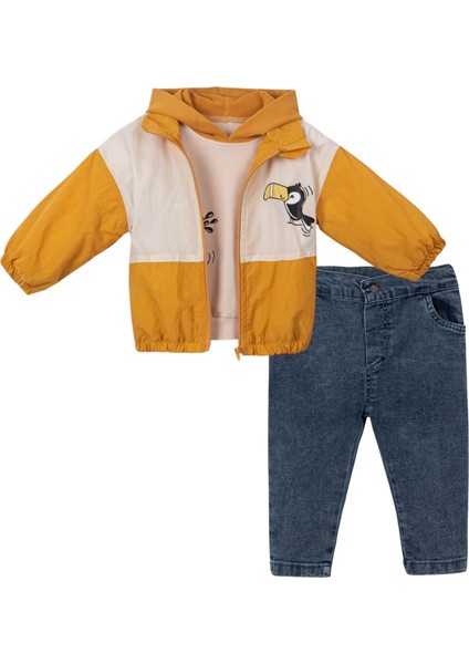 Kuş Baskılı Yağmurluk Sweatshırt Pantolon Takım