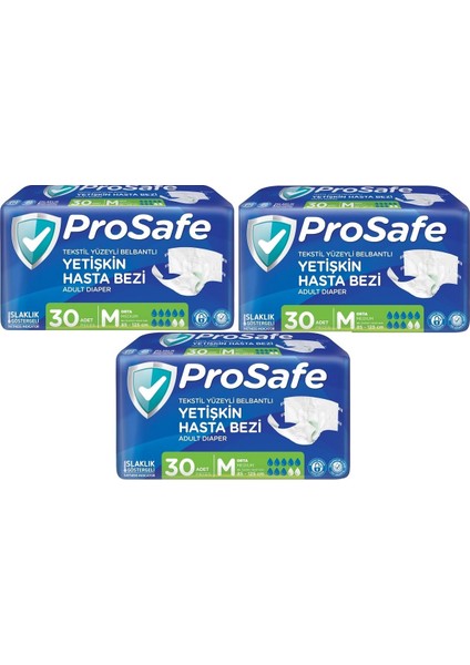 Hasta Bezi Yetişkin Bel Bantlı Tekstil Yüzey M - Medium - Orta Boy 90 Adet 3x30